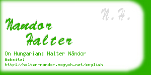 nandor halter business card